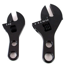 Black Aluminum Stubby Adjustable An Fitting Wrench Set -3an To -20an Sbc Bbc