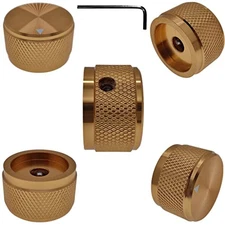 5 Pack Aluminum Rotary Electronic Control Potentiometer Knob,for 0.23'' Gold