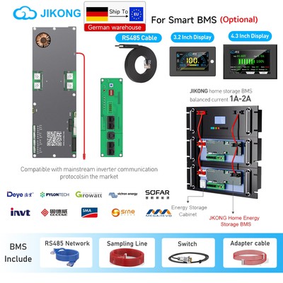 JK Inverter BMS RS485 For 8S-16S 100A-200A Akku Pack Solar Home Energy Storage