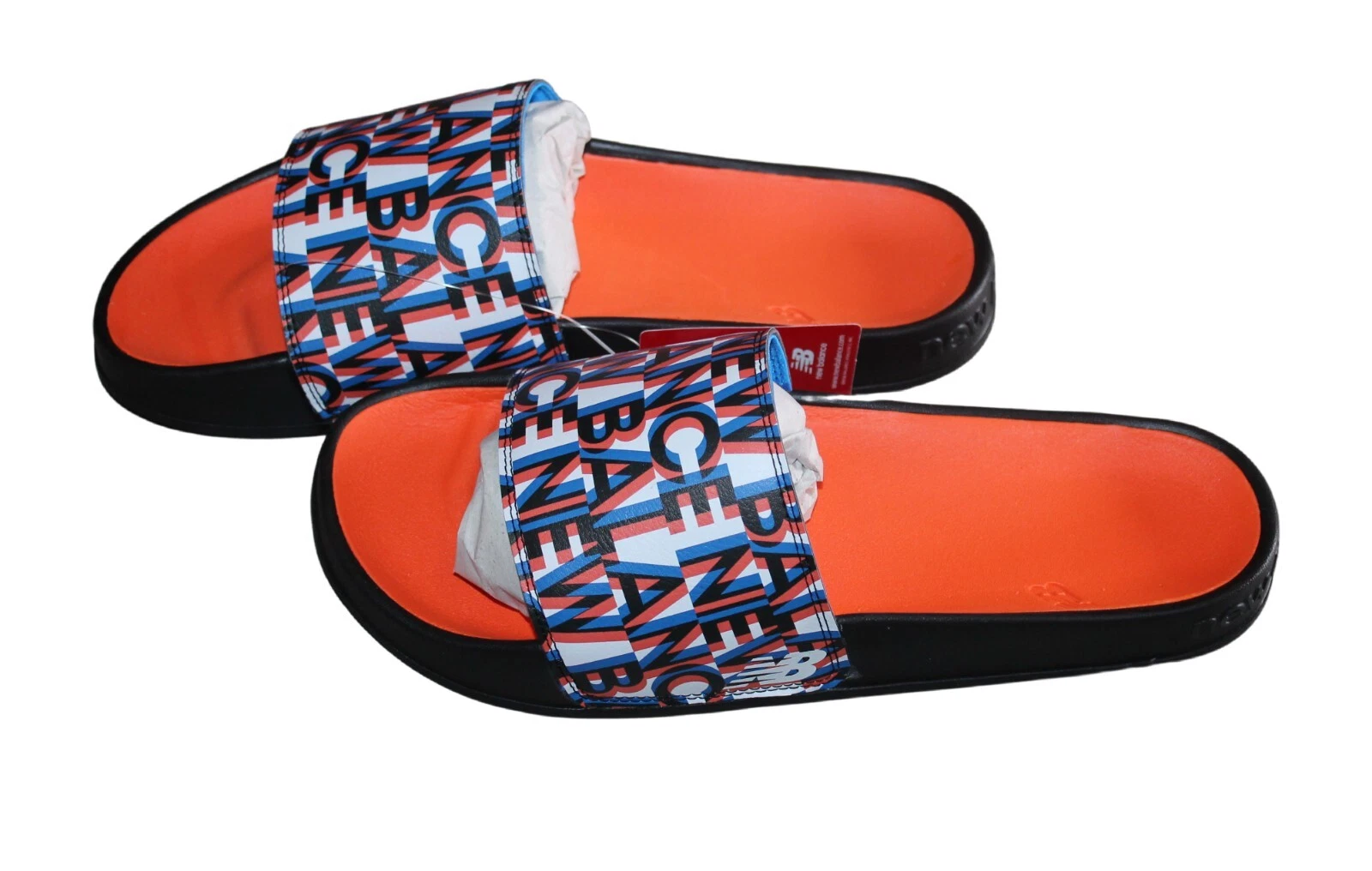 Sandali sportivi da uomo New Balance taglia 15 slide nuovi con scatola nuovi smf200mo neri arancioni blu