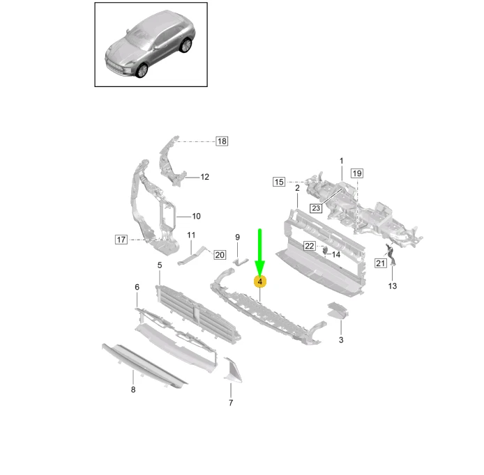 PORSCHE MACAN 95B Front Pedestrian Protection Cros Member 