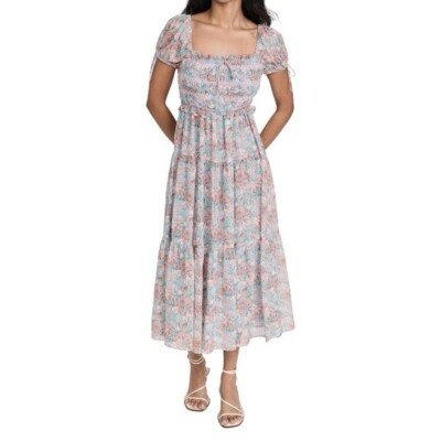 adelina ari floral midi dress Floral Rayon Midi Dress Abi+Ari