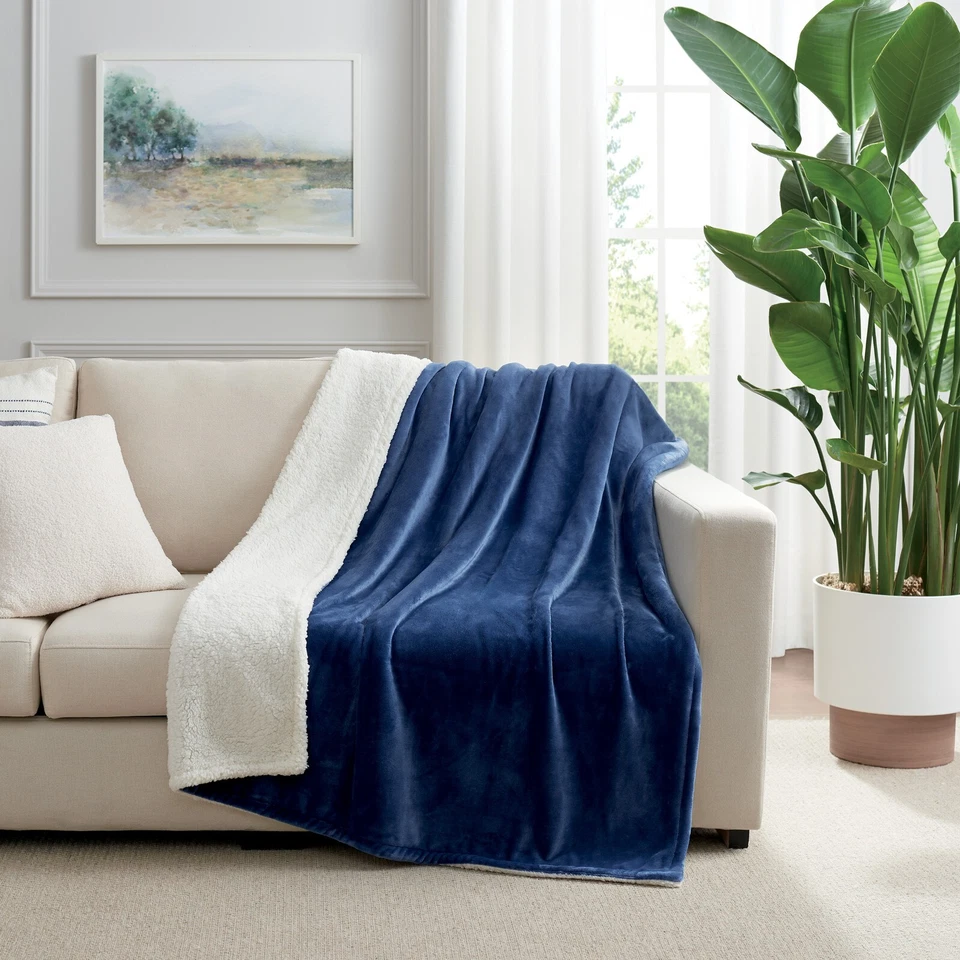 Host & Home Plush Sherpa Blanket, 2-Sided, Size & Color Options, Plush Velvet - Image 2 of 4