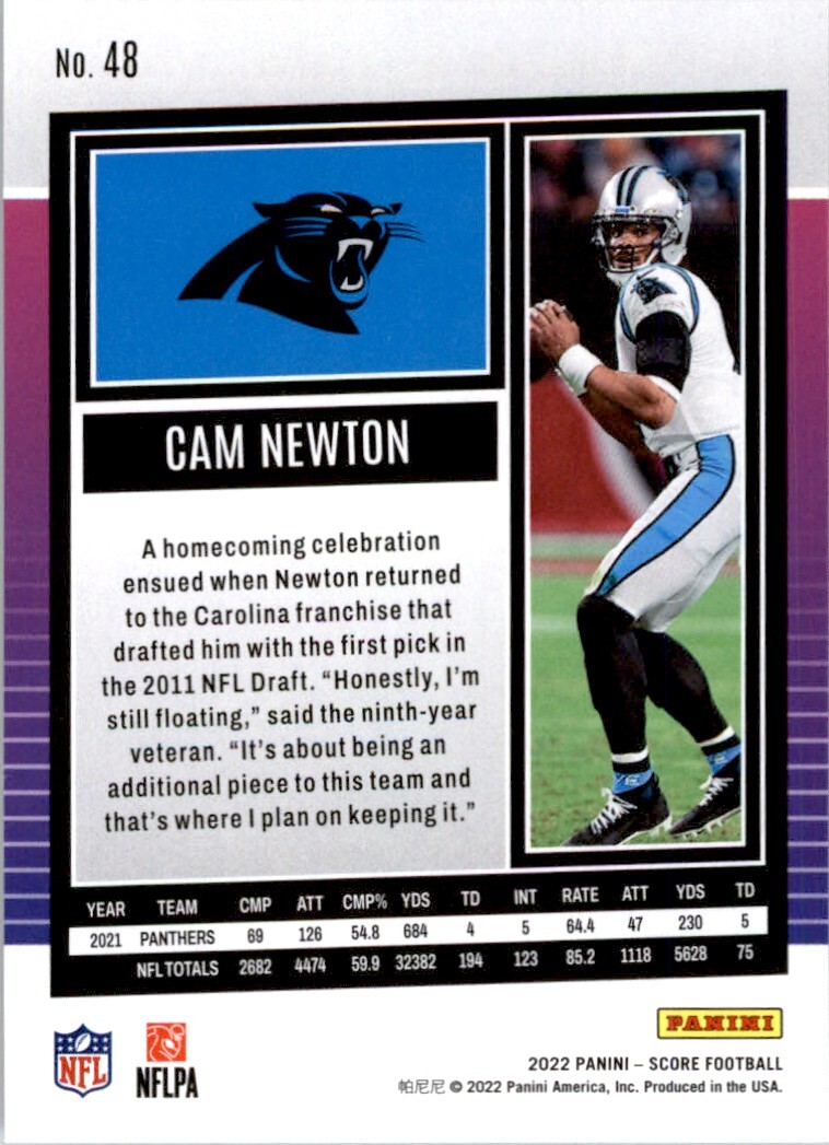 PANINI NFLカード SPECTRA PRIZM CAM NEWTON PANTHERS 07/10 #MM-6 送料無料 中古 IT1 PANINI NFLカード SPECTRA PRIZM CAM NEWTON PANTHERS 07/10 #MM