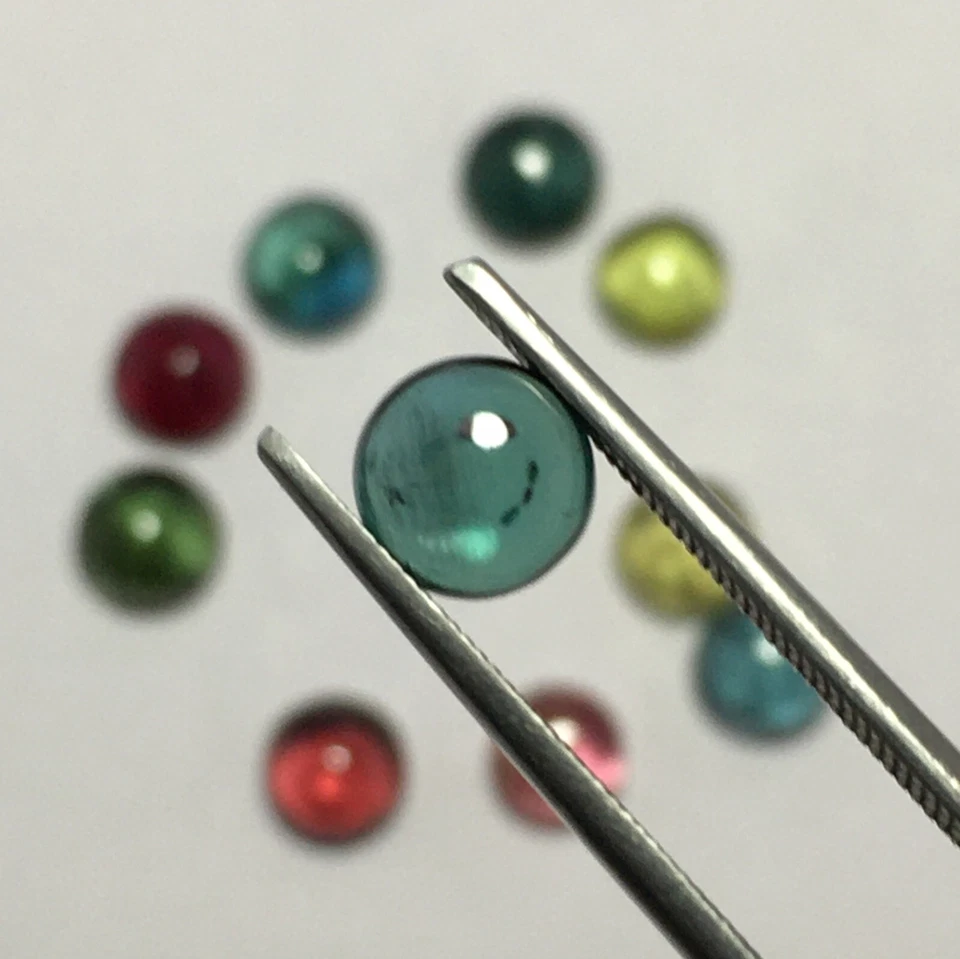 Amazing multi tourmaline cabochon gemstone good color 10 pcs round 9.05 carat - Image 2 of 4