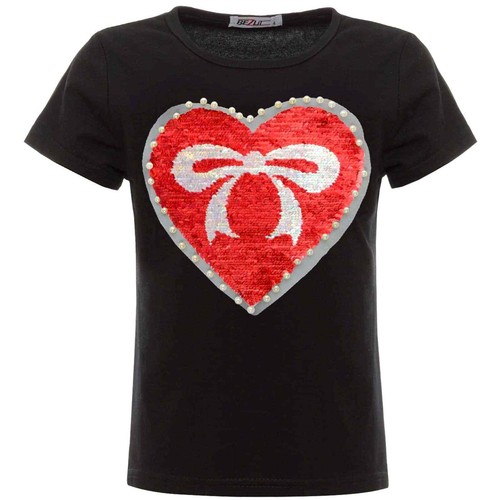 Girl T-Shirt Reversible Sequin Stretch Top 22534 - Picture 4 of 30
