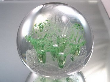 M Design Art Glass Mouth Blown Random Bubble Handmade  Paperwei...