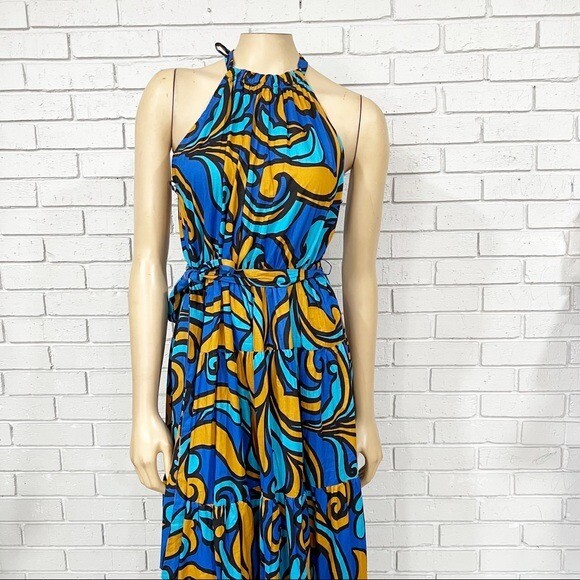 Zara Women’s Cotton Printed Halter Dress - Size Large image 2