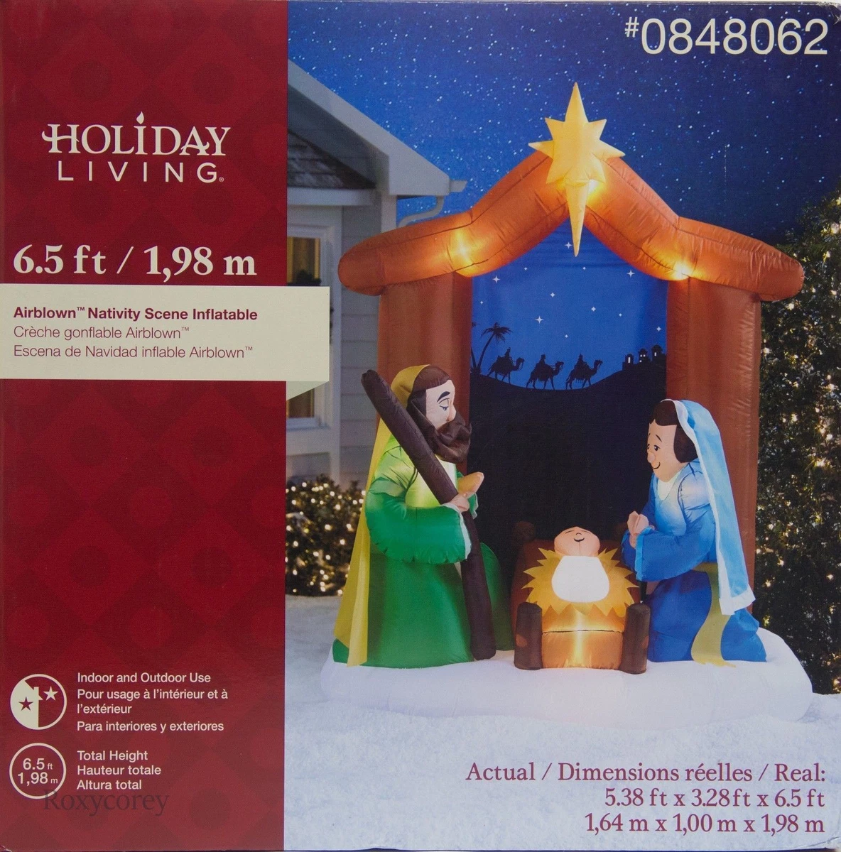 Gemmy 6.5 Ft Airblown Lighted Christmas Nativity Scene Inflatable