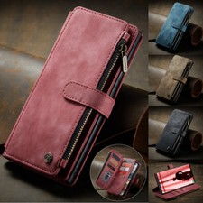 Zip Leather Wallet Case for Samsung Galaxy S22/S23/S24/25 Ultra Card Purse Cover