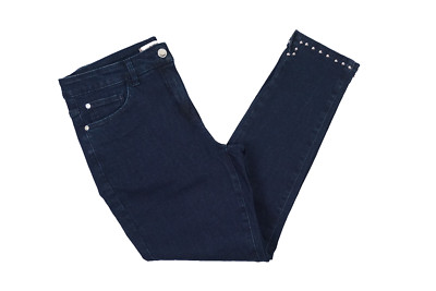 Alba Moda Jeans Hose Damen Größe 40 42 Blau Dunkelblau Damenjeans Perlen