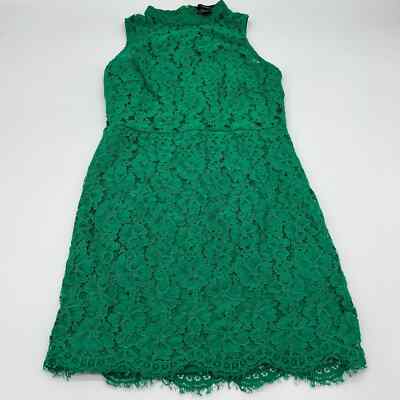 Forever 21 Green Lace Overlay Dress