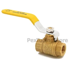 (10) 1/4" NPT Brass Ball Valves Full Port, Shut-Off Valve, UL CSA FM, 600psi WOG