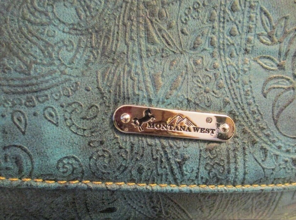 Montana West Green Tote Bag Purse Concealed Carry CCW Studs Tooled Design NWOT - Изображение 4 из 4