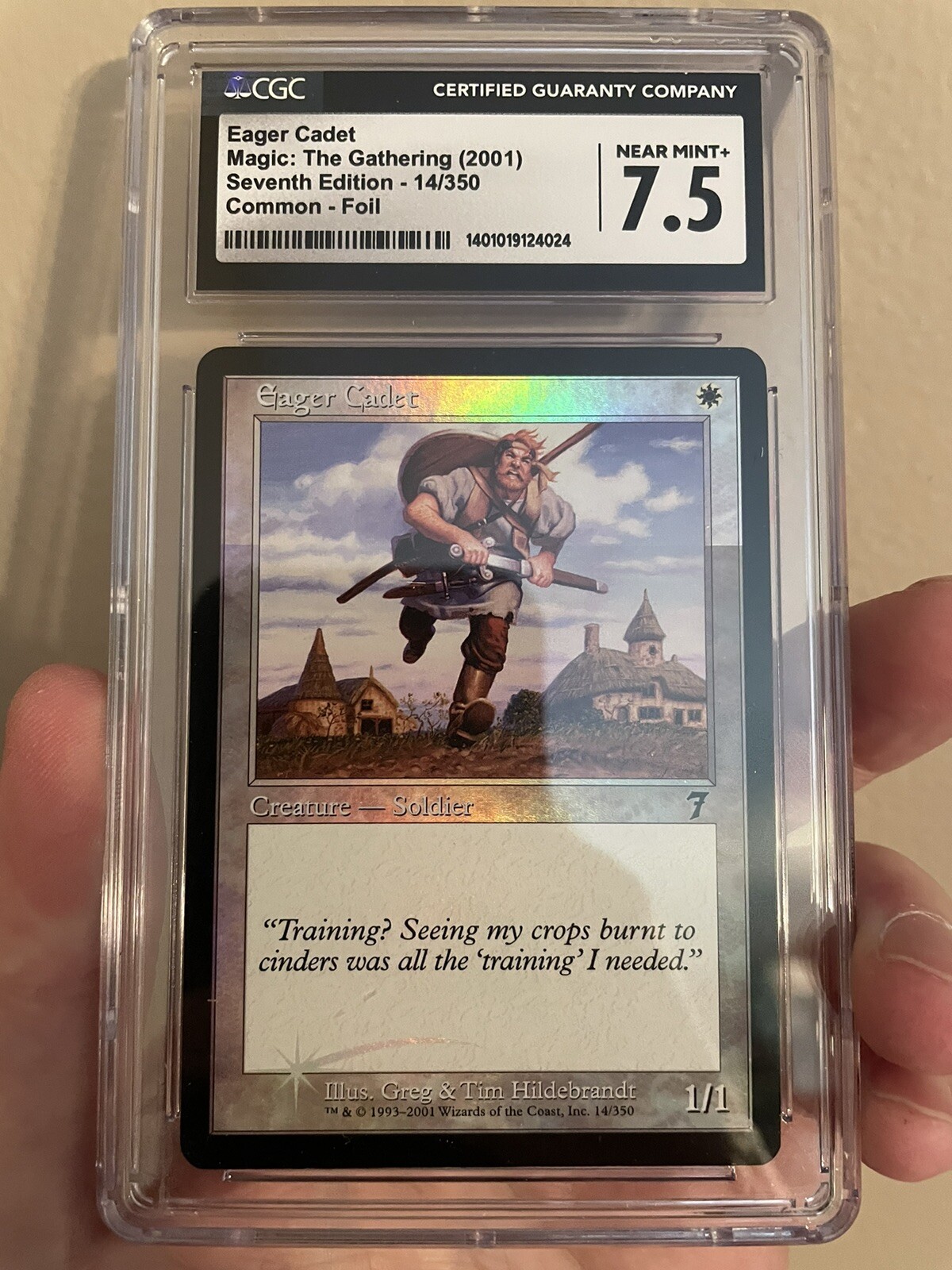 MTG Magic The Gathering 7th Edition EAGER CADET Foil Cgc 7.5 2001 Magic