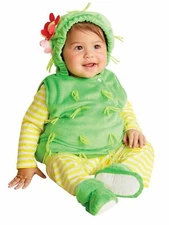 Infant Girls Plush Green Cactus Flower Baby Halloween Costume
