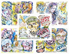 Boog Gangsta Style Tattoo Flash Set 5 Sheets With Linework, Gangster, 11x14" 2