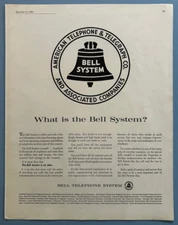 1961 American Telephone & Telegraph Co Print Ad Bell System AT&T
