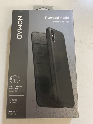 NOMAD Leder Hülle FOLIO GELDBÖRSE für Apple iPhone XS MAX - SCHWARZ
