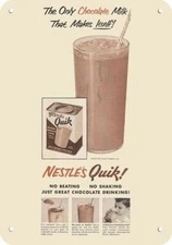 1954 NESTLE'S QUIK Chocolate Milk DECORATIVE REPLICA METAL SIGN