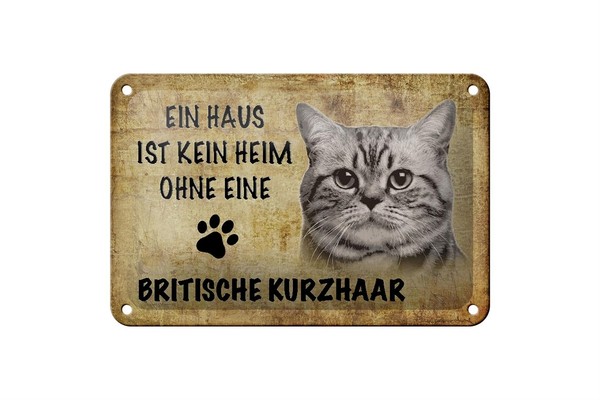 Blechschild Spruch 18X12 Cm Britische Kurzhaar Katze Metall Deko Schild-image