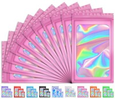 100 Holographic Resealable Bags - Smell-Proof Storage for Jewelry Lashes Candy