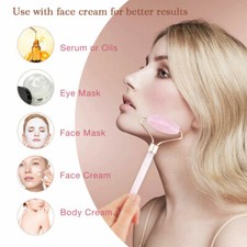 Rose Quartz Jade Roller Gua Sha Face Body Facial Therapy Massager Stone Beauty