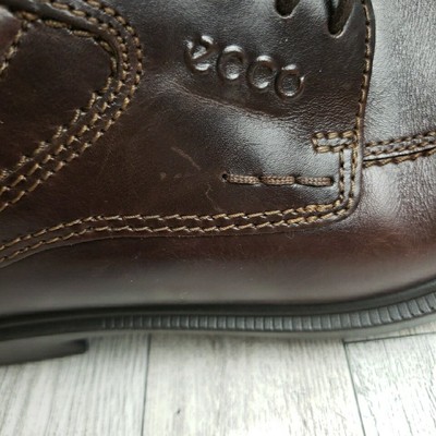ECCO Mens Sz 8.5 Dress Shoe Oxford Square Toe Lace Up Brown  display picture 1