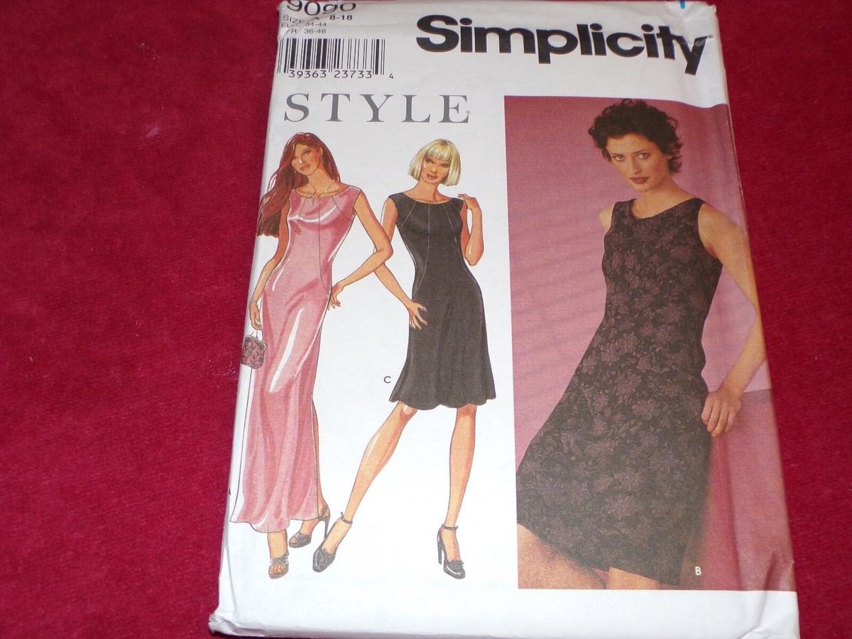 knee length dresses for ladies 1950’s Simplicity One Piece Dress Pattern with Full Skirt and Scallop  Neckline - Bust 30