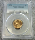 1936 LINCOLN CENT PCGS MS66 RED (2880)
