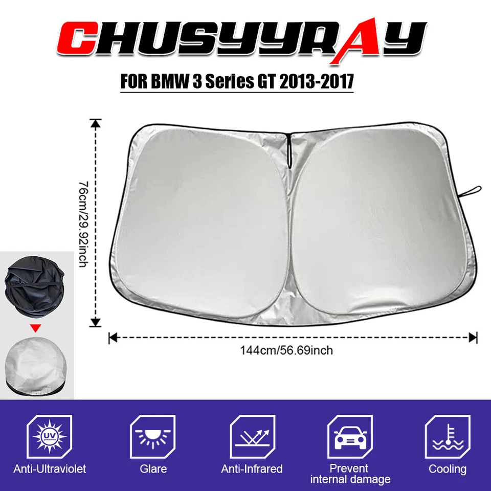 Parabrisas para BMW 335i GT xDrive 2014 2015 2016 parasol bloque UV cubierta de visera Foto 2 de 4