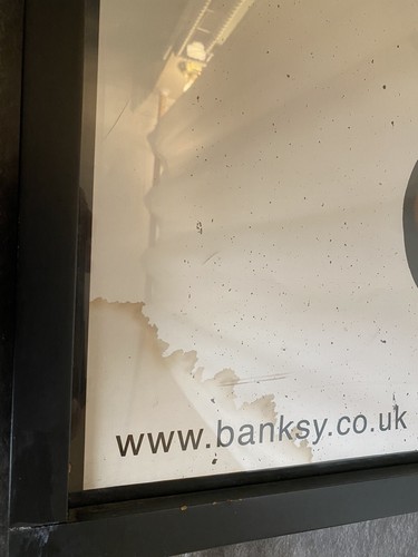 Banksy “Barely Legal” 2006 Los Angeles event frames poster Water damaged Corner - Picture 2 of 12