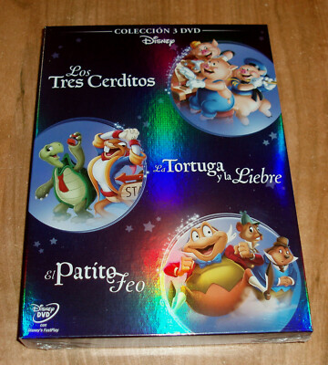 The Duckling Feo-Los Three Pigs - The Turtle Y La Hare Shorts Disney 3 DVD New