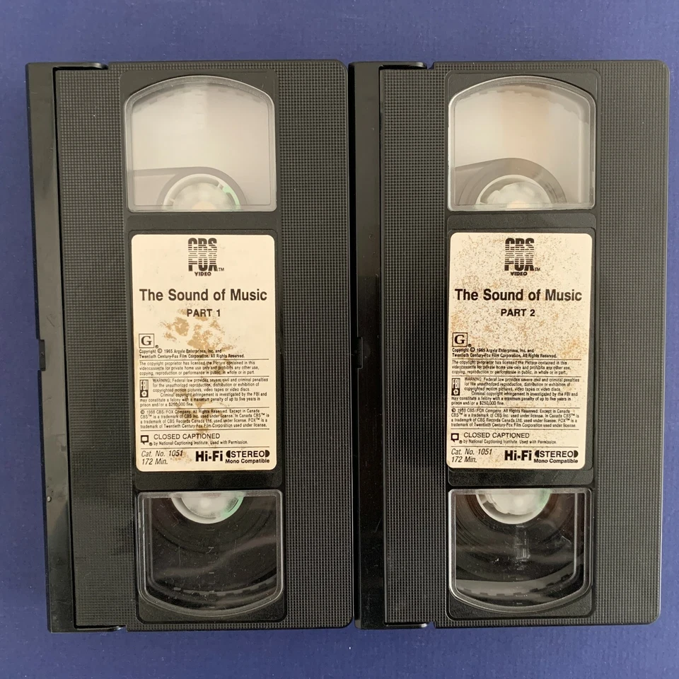 VHS Video Tape Musical -THE SOUND OF MUSIC -Julie Andrews -CBS FOX -1986--Double - Image 4 of 4