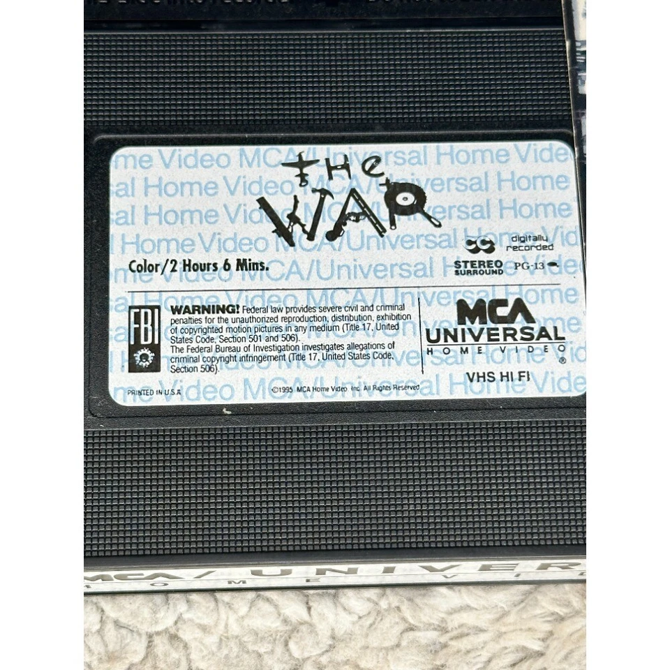 The War VHS Tape Kevin Costner Elijah Wood 1994 Movie Film Collectible Foto 3 de 4
