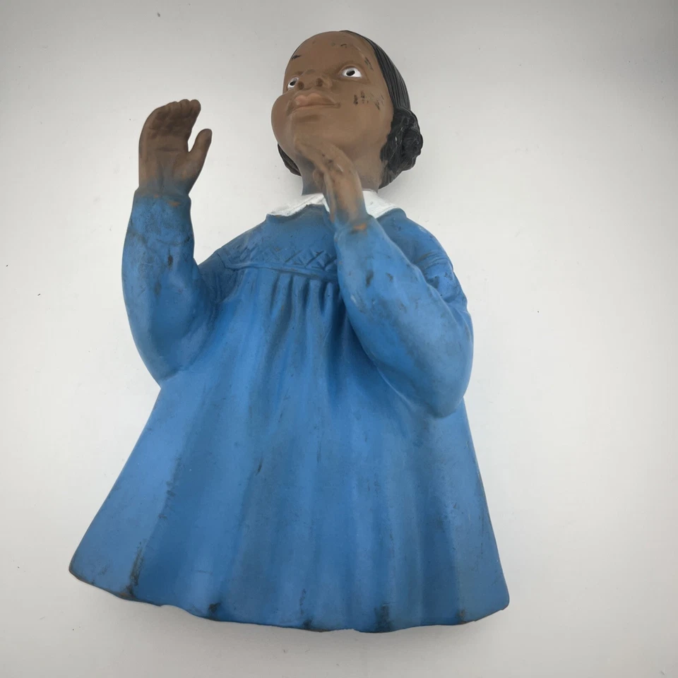 Vintage 1968 Childcraft African American Girl Rubber Hand Puppet  Blue Dress - Image 2 of 4