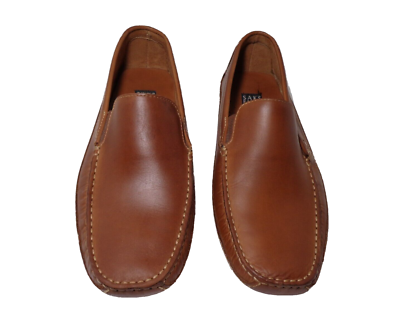 Saks Fifth Avenue Brown Leather Drivers Loafers Shoes Men display picture 3
