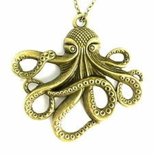 Steampunk necklace jewelry pirate costume accessories octopus pendant