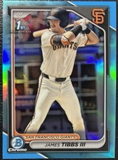 2024 Bowman Draft Chrome James Tibbs III 1st #BDC-40 Sky Blue Refractor Giants