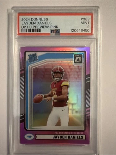 2024 Panini Donruss - Jayden Daniels #389 Optic Preview Pink PSA 9