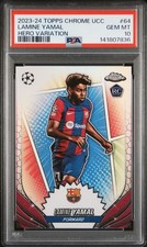 Lamine Yamal 2023-24 Topps Chrome UEFA UCC #64 Hero Variation Rookie RC PSA 10