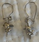 Vintage Sterling Silver Praying Hands and Cross Dangle Earrings — photo 1