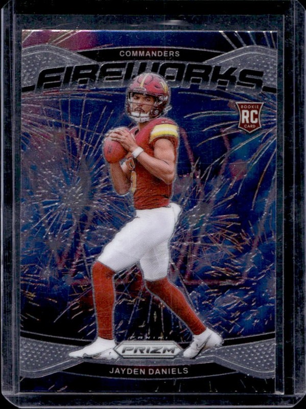 2024 Panini Prizm Jayden Daniels Fireworks RC Rookie #24 Commanders