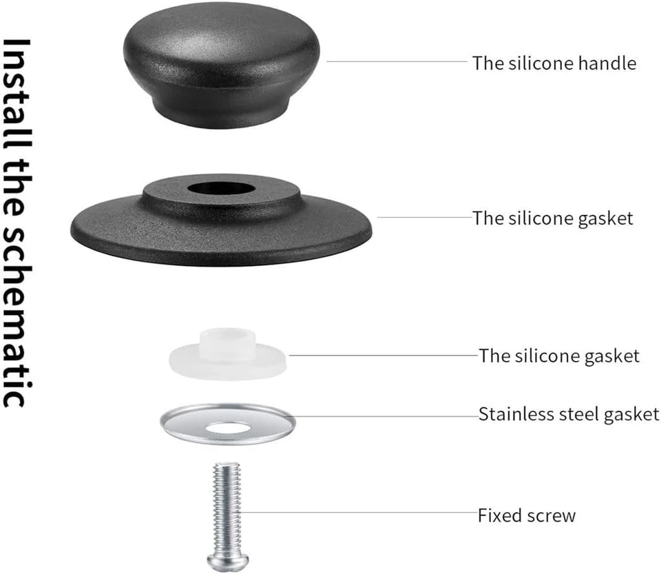 Bakelite Replacement Knob Casserole Handle Pan Lid Circular Handgrip Set of 2 - Image 4 of 4