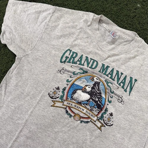 Vintage Grand Manan Sea Watch Tours Puffin T-Shirt Hanes Mad 1980s vintage concert t-shirt, vintage, single stitch, B+ condition