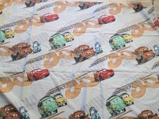 DISNEY Pixar Cars Full Flat Sheet Lightning McQueen Mater Luigi Guido Fillmore