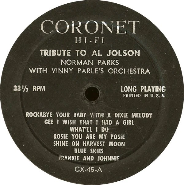 Norman Brooks, The Songs Of Al Jolson, (LP, Album), VG+, 3925083526 - Image 2 of 3