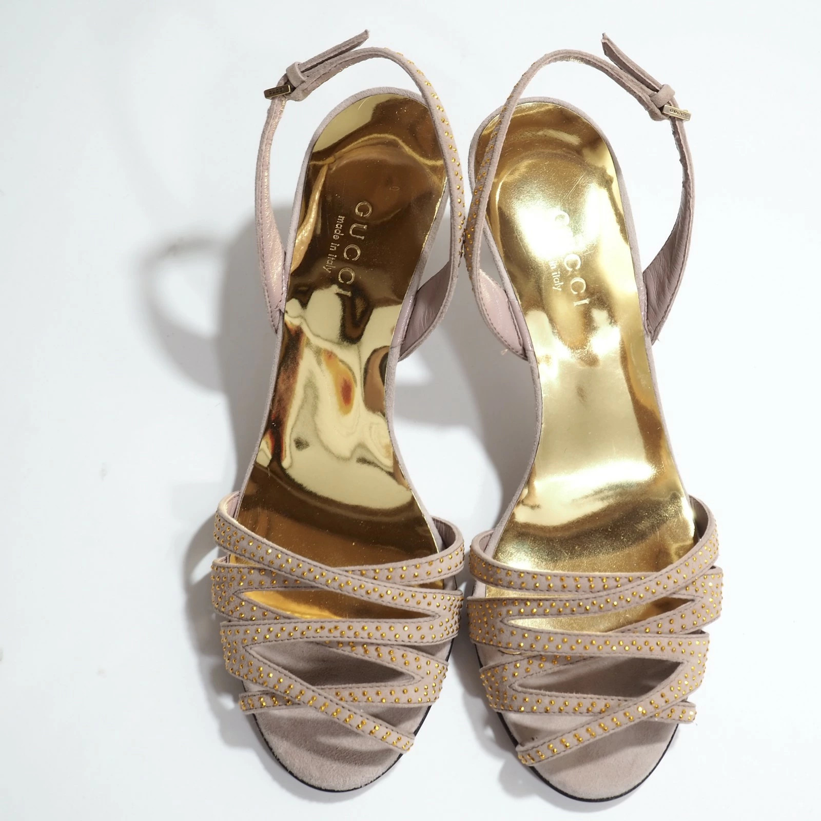 GUCCI Sandals Made in Italy 34 1/2 Pink Beige Ladies 5-ZG043 thumbnail 2