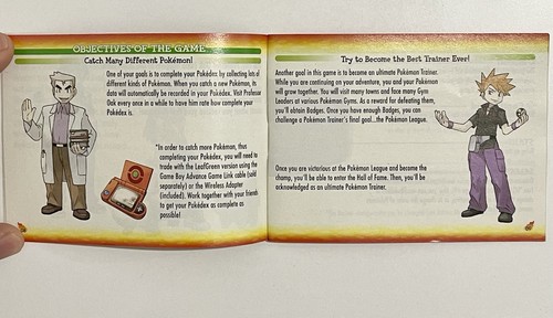 Pokemon Fire Red Nintendo Game Boy Advance GBA Manual Instructions Booklet VGC - Picture 3 of 3