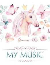 My Music: Blank Sheet Music Notebook For Kids: Wide Staff 8 per